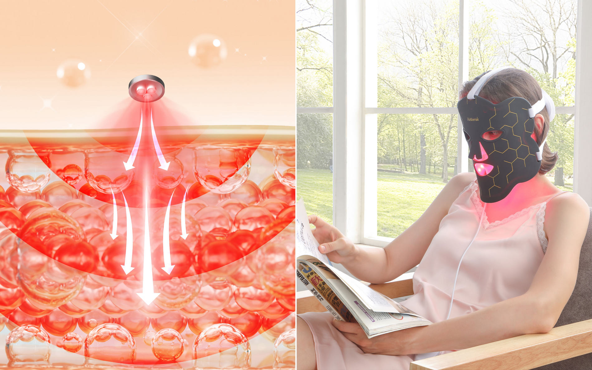 Red light therapy mask deeply awakens the vitality of the skin