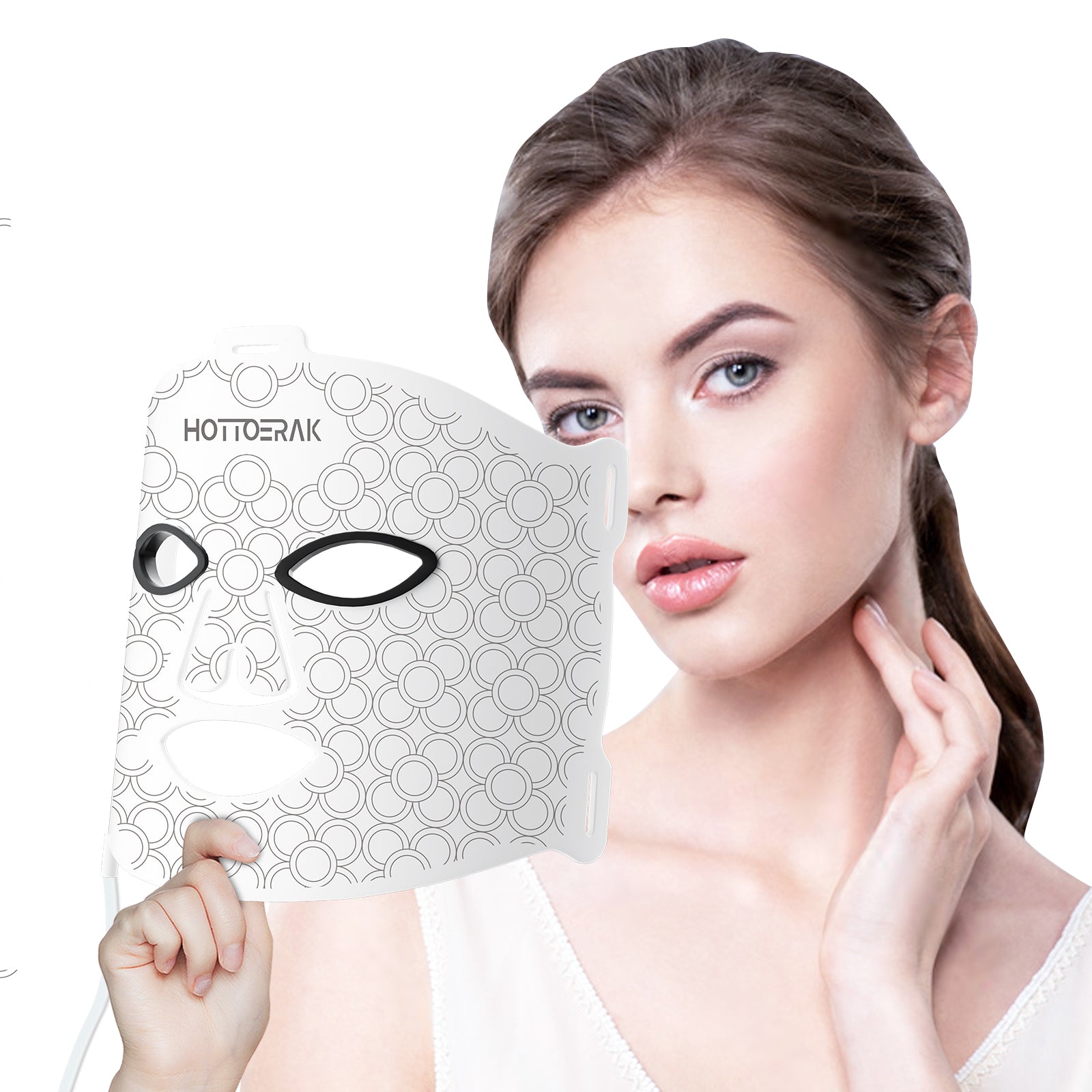 Hottoerak Red Light Therapy Mask-White New