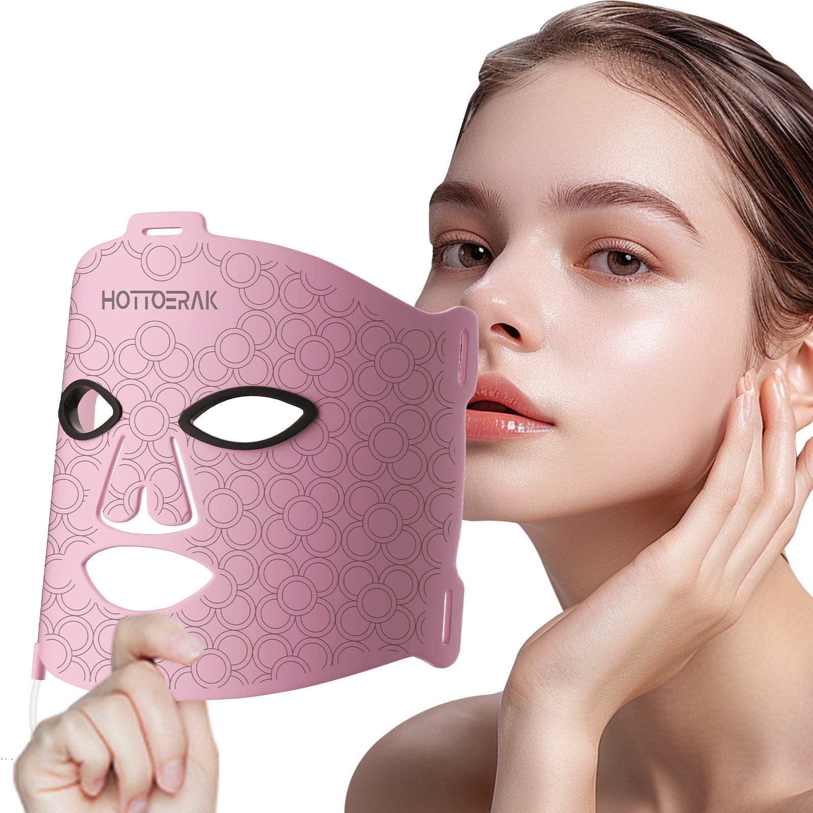 Hottoerak Red Light Therapy Mask-PINK New